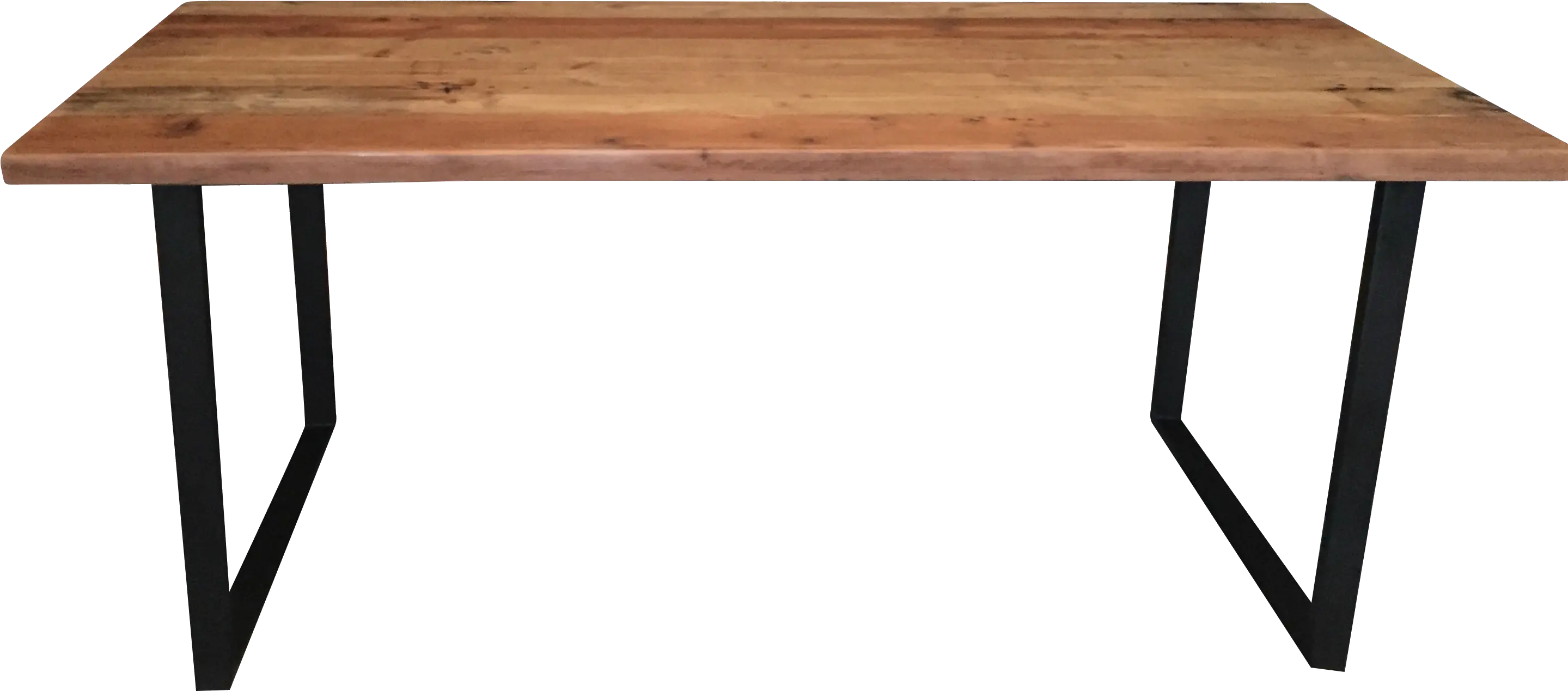 Reclaimed Wood Table With U Shaped Legs Transparent Wooden Desk Png Desk Transparent