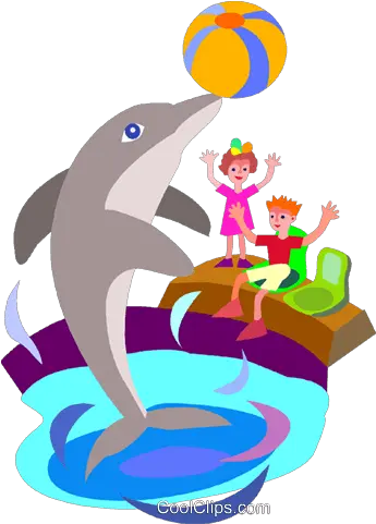 Dolphin Playing In A Pool Royalty Free Vector Clip Art Dolphin In The Pool Cartoon Png Dolphin Clipart Png