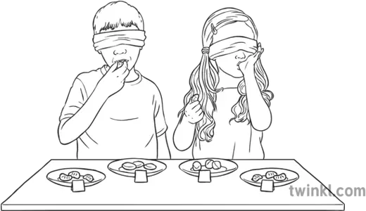 Taste Test Healthy Eating Week Food Boy Blindfold Taste Test Drawing Png Blindfold Png