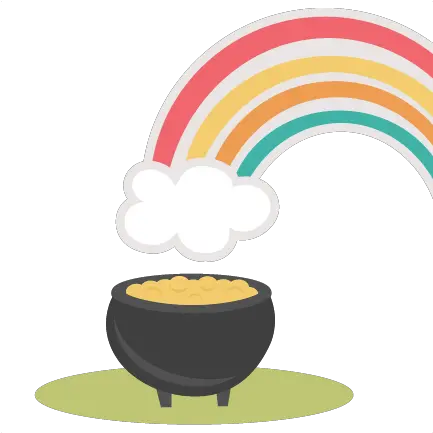 Rainbow With Pot Of Gold Svg Cutting St Patricks Transparent Pot Of Gold Png Pot Of Gold Png