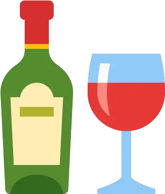 Wine And Glass Icon In Color Style Wine Png Wine Bottle Icon Png