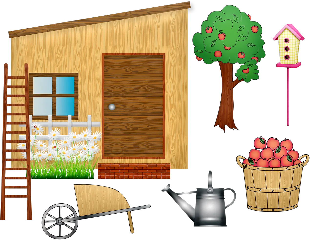 Garden Shed Wheelbarrow Ladder Free Image On Pixabay Garden Shed Clip Art Png Shed Png