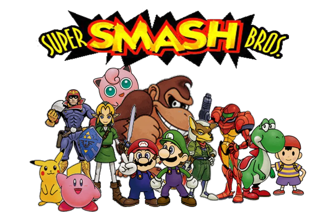 Super Smash Bros Logo Slickgaming Super Smash Bros 64 Characters Png Smash Logo Png