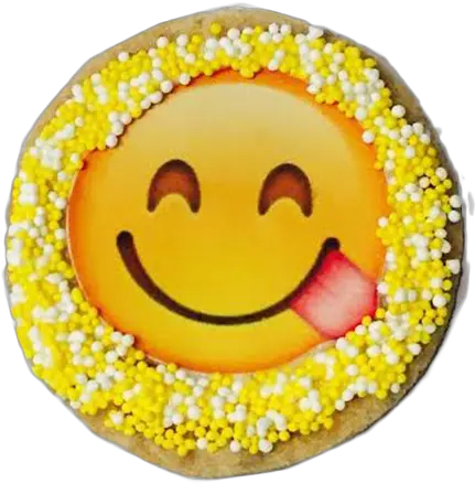 Tongue Out Emoji Sugar Cookies With Nonpareils Smiley Png Tongue Out Emoji Png