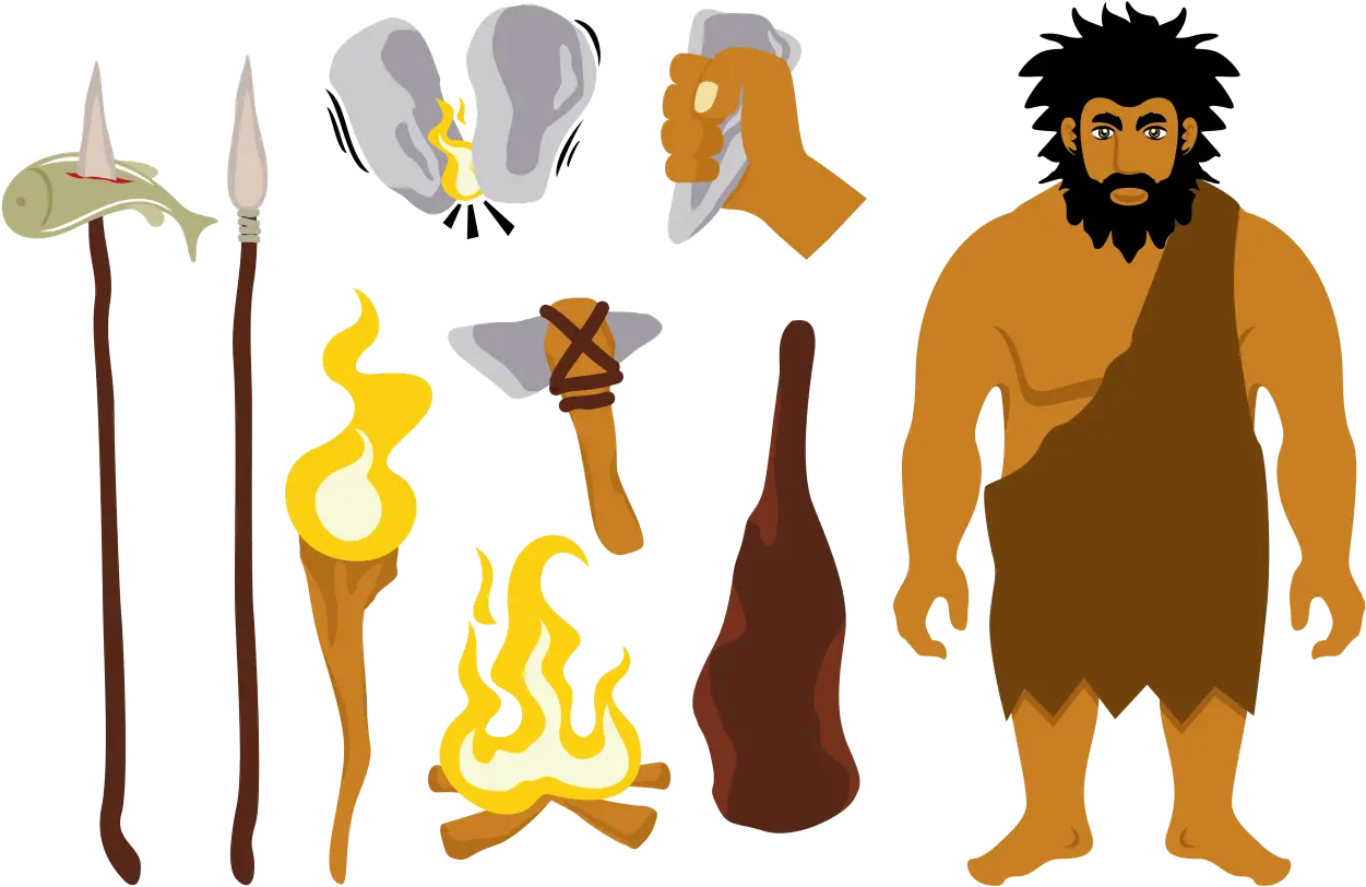 Caveman Free Vector Art 2118 Free Downloads Primitive Clipart Png Vectorise Png