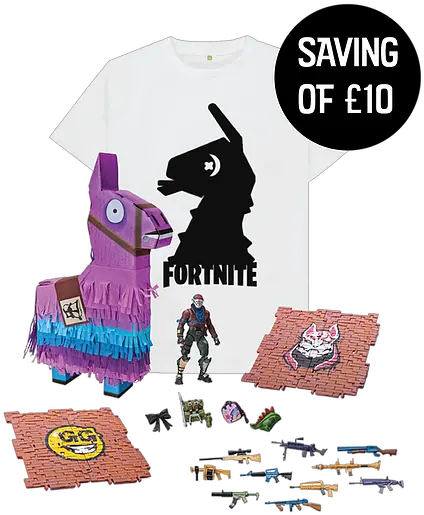 Fortnite Junior Llama Tee With Fortnite 4 Inch Action Figures Png Fortnite Llama Png