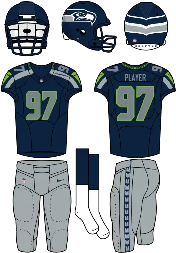 Seattle Seahawks Home Uniform National Football League Carolina Panthers Home Uniform Png Seahawk Logo Png