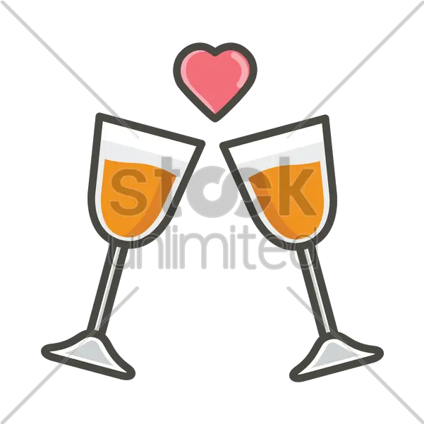 Download Hd Champagne Glasses With Heart Shape Vector Image Champagne Glass Png Champagne Glass Transparent Background