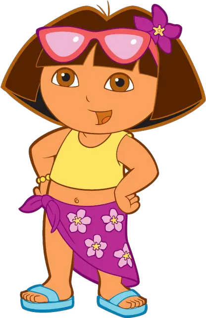 Dora The Explorer In Beach Outfit Png Image