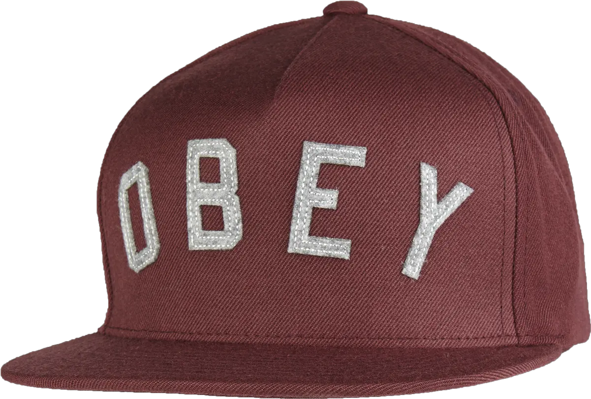 Download Hd Obey Snapback Cap Mit Logo Applikation In Rot Baseball Cap Png Obey Png