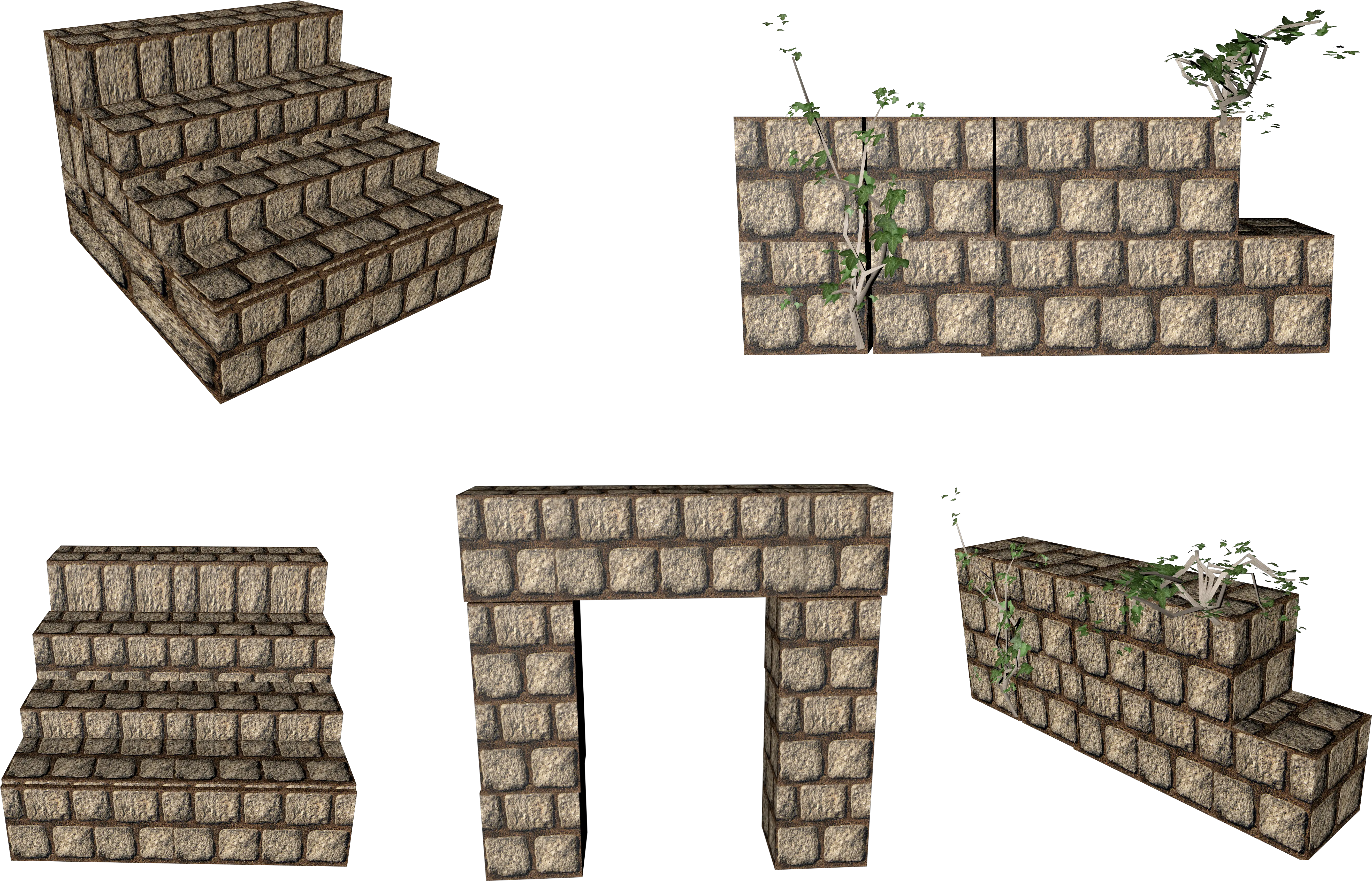 Medieval Stone Wall Set Png