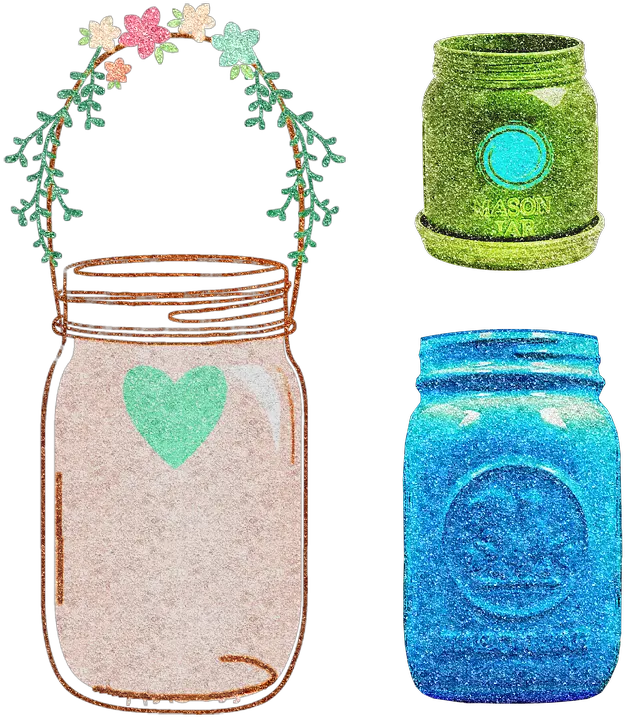 Mason Jars Jar Glitter Free Image On Pixabay Cylinder Png Mason Jar Png