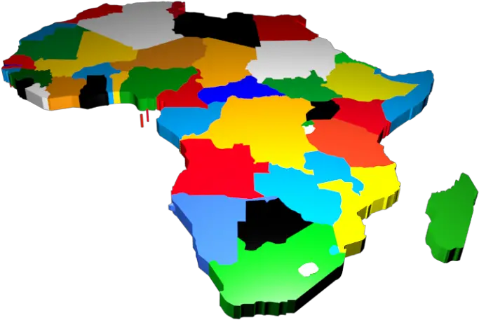 Africa Map Colored Free 3d Model Blend Obj 3ds Free3d Africa Map 3d Png Africa Map Png
