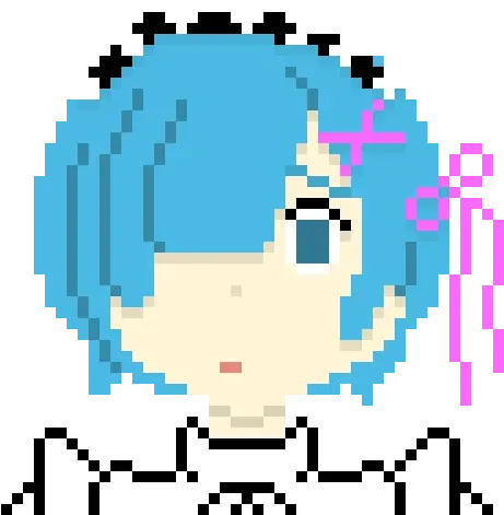 Rem Pixel Art Maker Miss Dragon Maid Pixel Art Png Rem Png