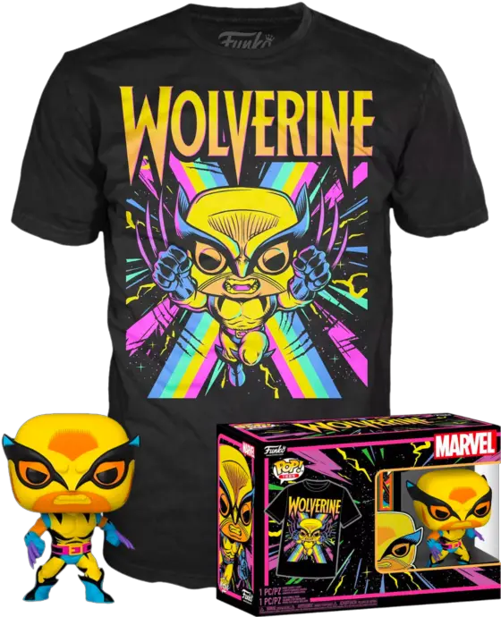 Funko Pop U0026 Tee Collectors Box Marvel X Men Wolverine Wolverine Funko Pop Blacklight Png Wolverine Icon