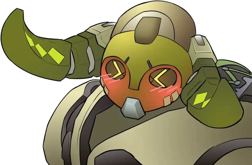 Orisa Has The Cutest Emoji Faces Orisa Blush Overwatch Png Orisa Transparent