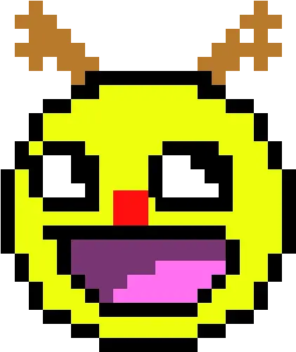 Epic Face Reindeer Smiley Face Pixel Art Png Epic Face Transparent