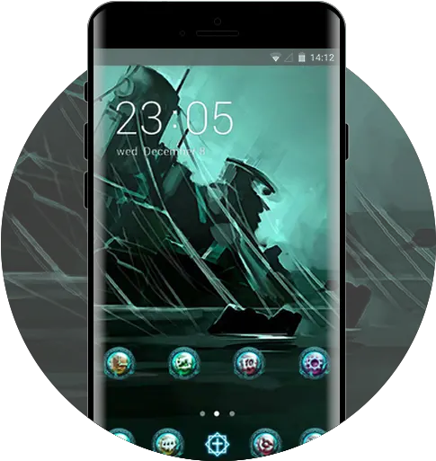 Dark Green Gothic Free Android Theme U2013 U Launcher 3d Realme 3 Icon Packs Png Gothic Icon