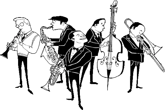 Jazz Band Playing Music Gif Png Band Silhouette Png