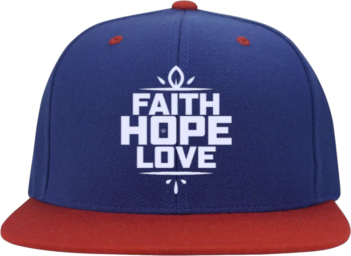 Download Hd Faith Hope Love Flat Bill High Profile Snapback Baseball Cap Png Snapback Png