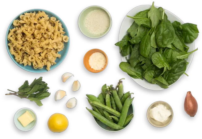 Download Hd Creamy Lemon Pasta With English Peas Mint Garlic Png Top View Spinach Png