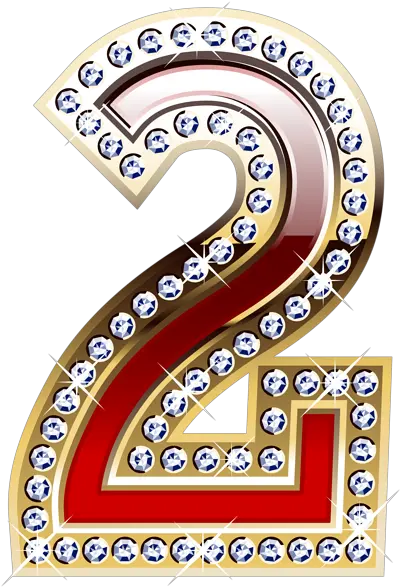 Gold And Red Number Two Png Clipart Gold And Red Numbers Wave Clipart Png