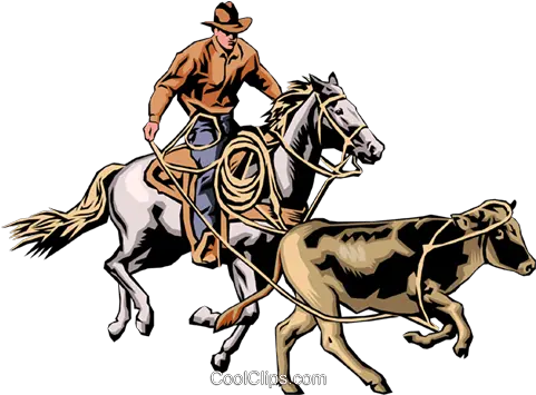 Cowboy U0026 Steer Royalty Free Vector Clip Art Illustration Ranchers Clipart Png Boi Png