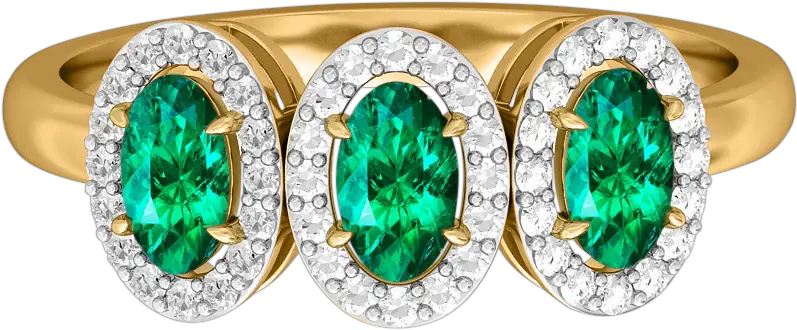 Treasure Box Garland Oval Original Emerald 18kt Yellow Gold Engagement Ring Png Garland Transparent