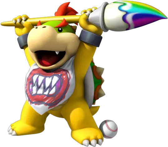 Baby Bowser Looks Almost Exactly Like Bowser Jr With Paint Brush Png Bowser Jr Png