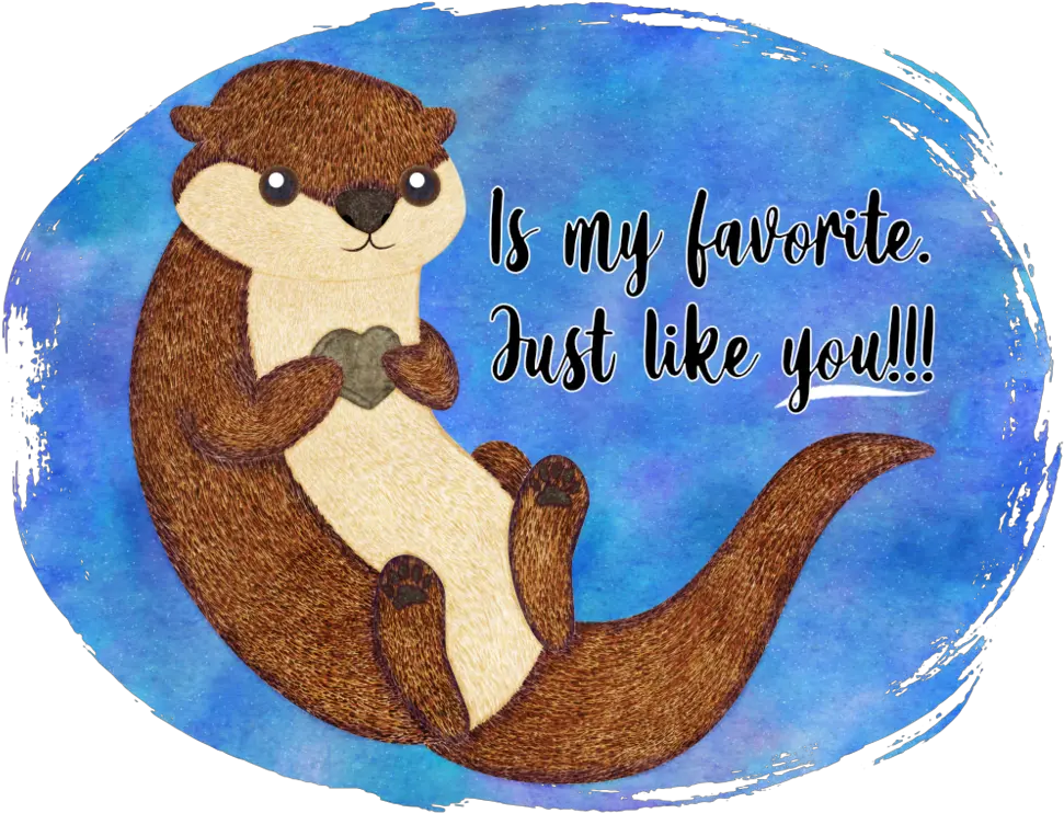 Otter And Favorite Heart Rock To Whom Would You Give Your Sea Otter Png Otter Png