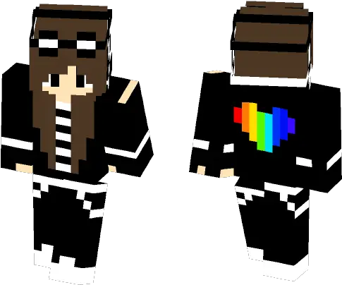 Download Rainbow Heart Minecraft Skin For Free Minecraft Skins Goth Girl Png Rainbow Heart Png