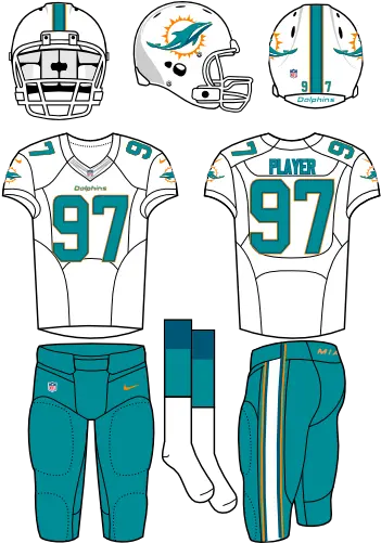 Miami Dolphins Road Uniform Jacksonville Jaguars Cool Uniforms Png Miami Dolphins Logo Png