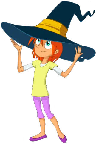 Bat Pat Character Rebecca Wearing Huge Hat Transparent Png Bat Pat Rebecca Witch Hat Transparent Background