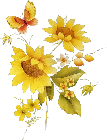 Sunflowers And Roses Png