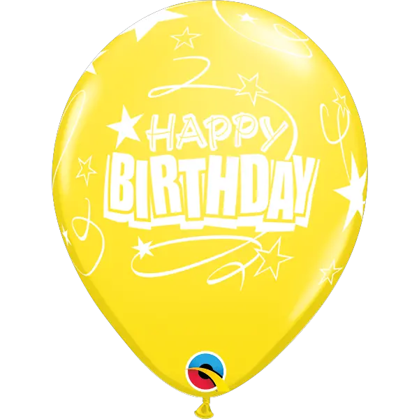 Happy Birthday Streamers U0026 Stars Yellow 11 Balloons Birthday Boy Yellow Png Streamers Png