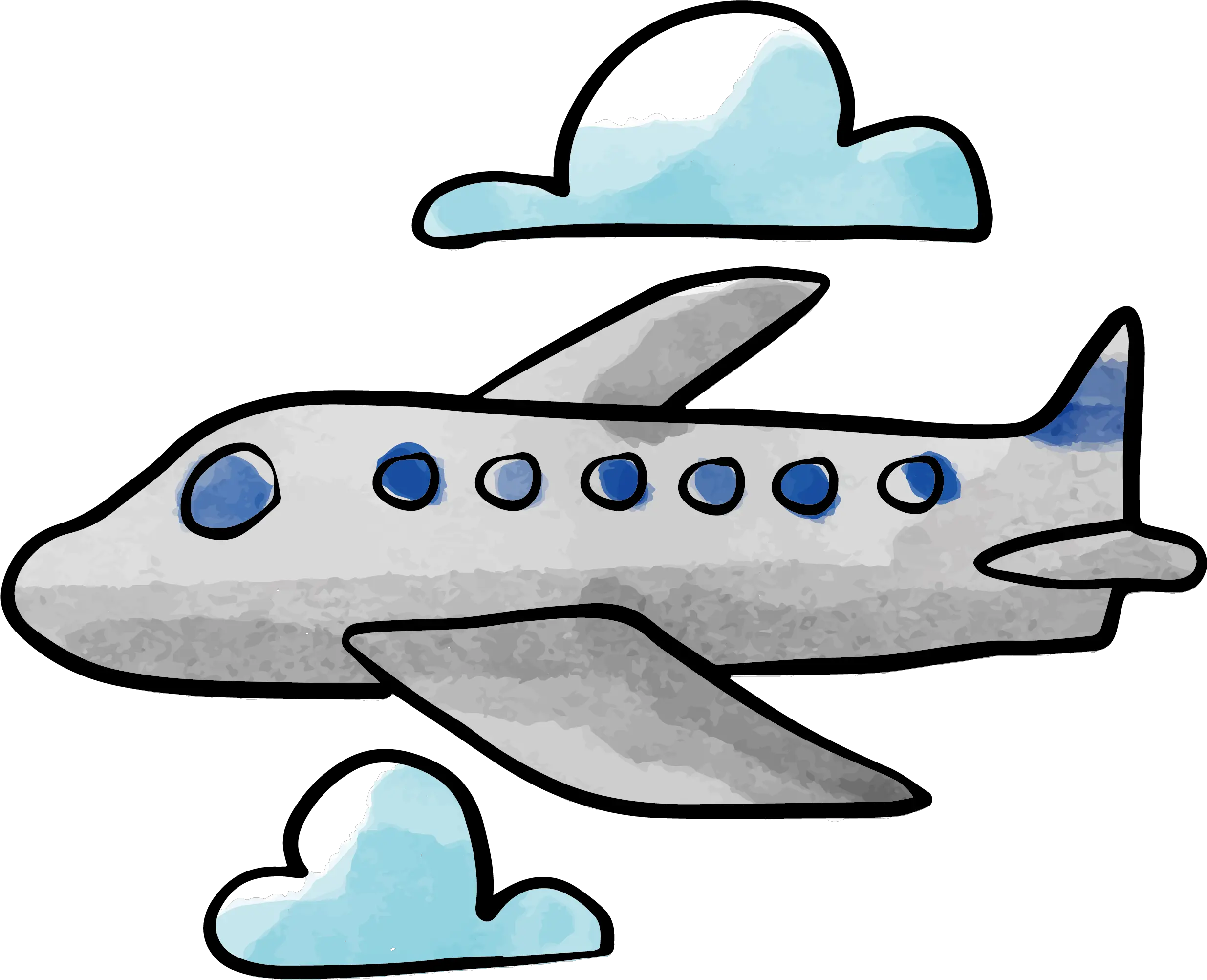 Clip Art Plane Vector Transprent Png Water Color Airplane Clipart Nubes Png