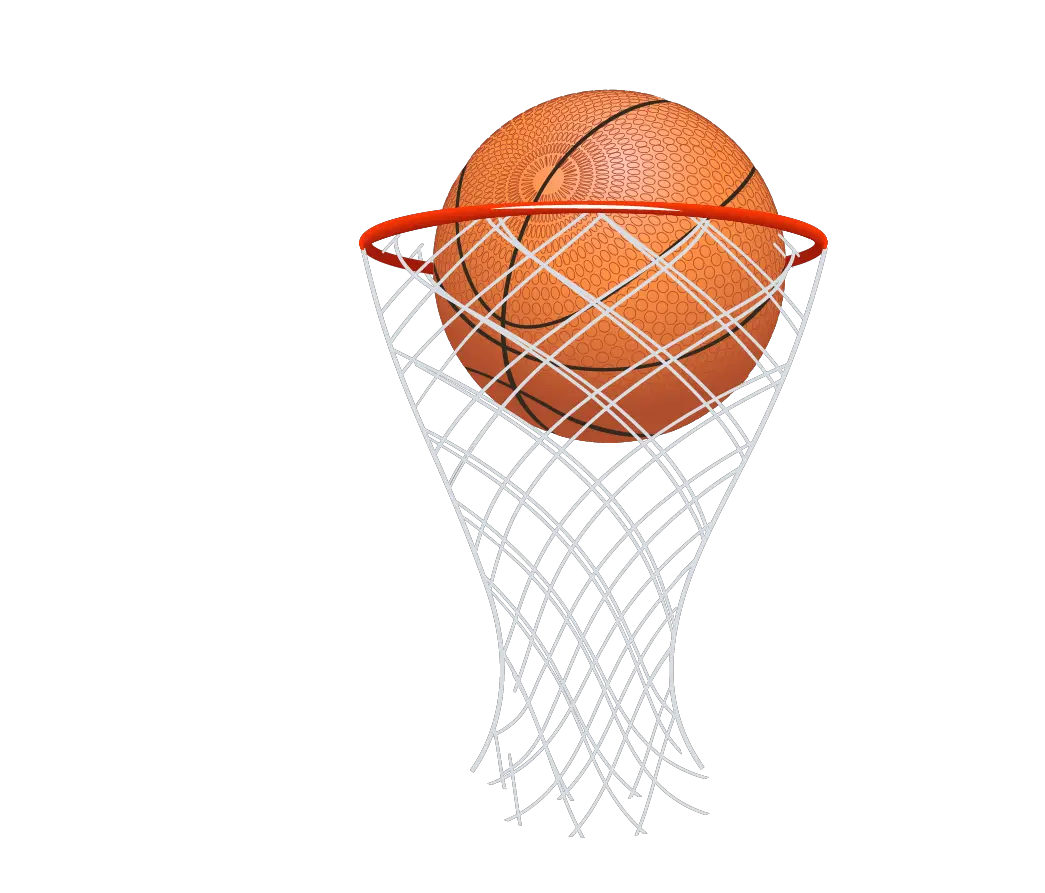 Basketball In Net Png