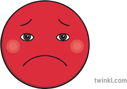 Red Sad Face Emoji Sen Illustration Smiley Png Sad Face Emoji Transparent