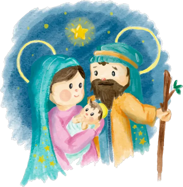 Watercolor Of Scene Jesus Nativity Christmas Nativity Png Nativity Png