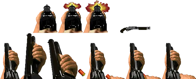 Doom Alpha Shotgun And Muzzle Flash Doom Shotgun Sprite Sheet Png Muzzle Flash Png