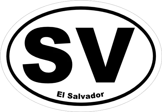 El Salvador Sv Oval Sticker Circle Png El Salvador Flag Png