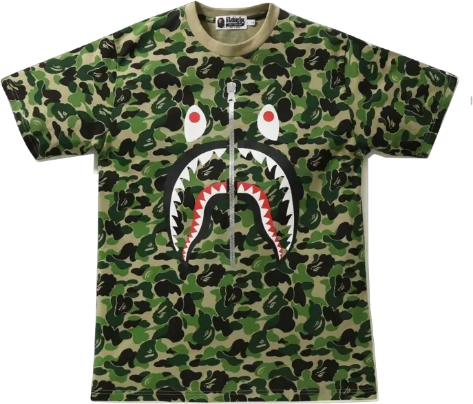 Bape Abc Camo Shark Tee Green Png Image Bape Shark Bape Shark Png