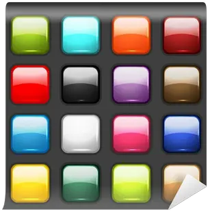 Set Of Glossy Button Icons For Your Design Wall Mural Color Gradient Png Psd Icon Set