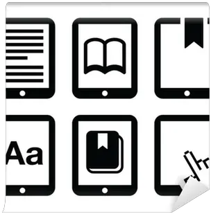 Wall Mural E Book Reader Ereader Vector Icons Set Pixersus Iconos Ebook Png Vector Icon For Book