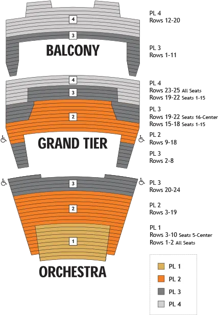 Seating Charts Miller Auditorium Seating Chart Png Theater Seat Icon