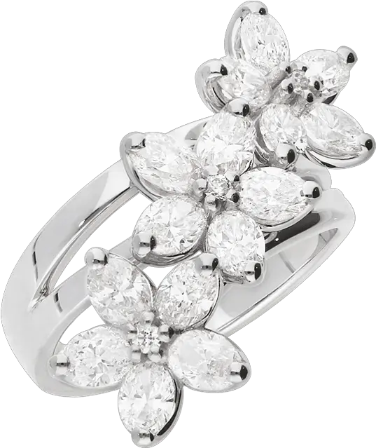 Bloom Ring In White Gold And Diamonds Lenti1963 Solid Png Van Cleef Icon Rings