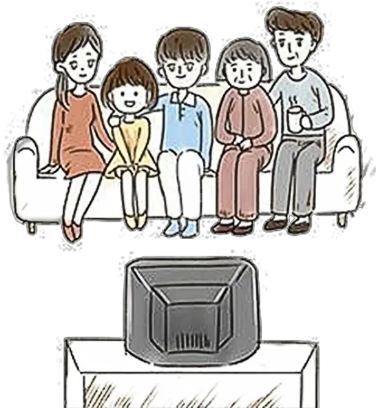 Download Cartoon Television Drawing Illustration Family Drawing Of Family Watching Tv Png Cartoon Tv Png
