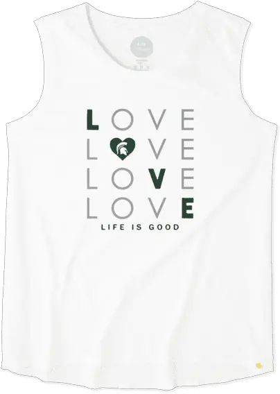 Womenu0027s Michigan State Spartans Love Stack Sleeveless Tee Sleeveless Png Michigan State Logo Png