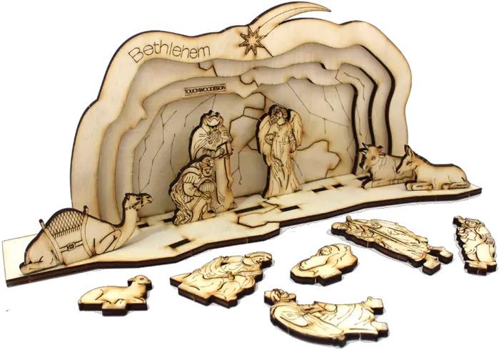 Nativity Scene Small 3d Wooden Puzzle Touchwoodesign Sketch Png Nativity Scene Icon