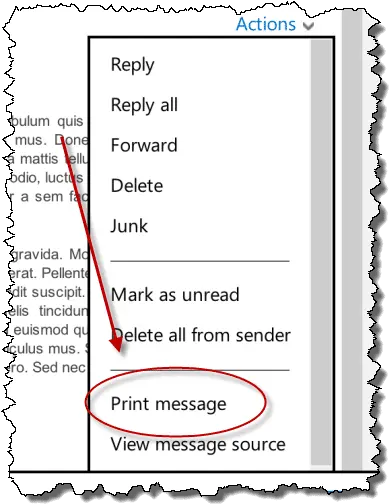 How Do I Print An Email In Outlookcom Formerly Hotmail Dot Png Printer Friendly Icon